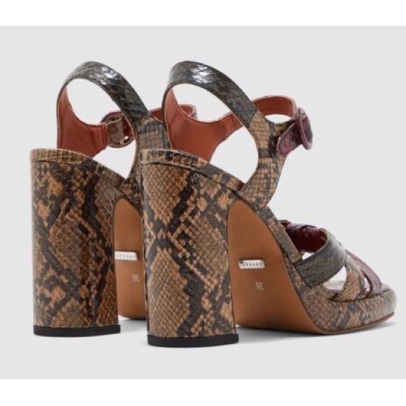 TopShop Snake Print Heeled Sandals - Picture 4 of 11